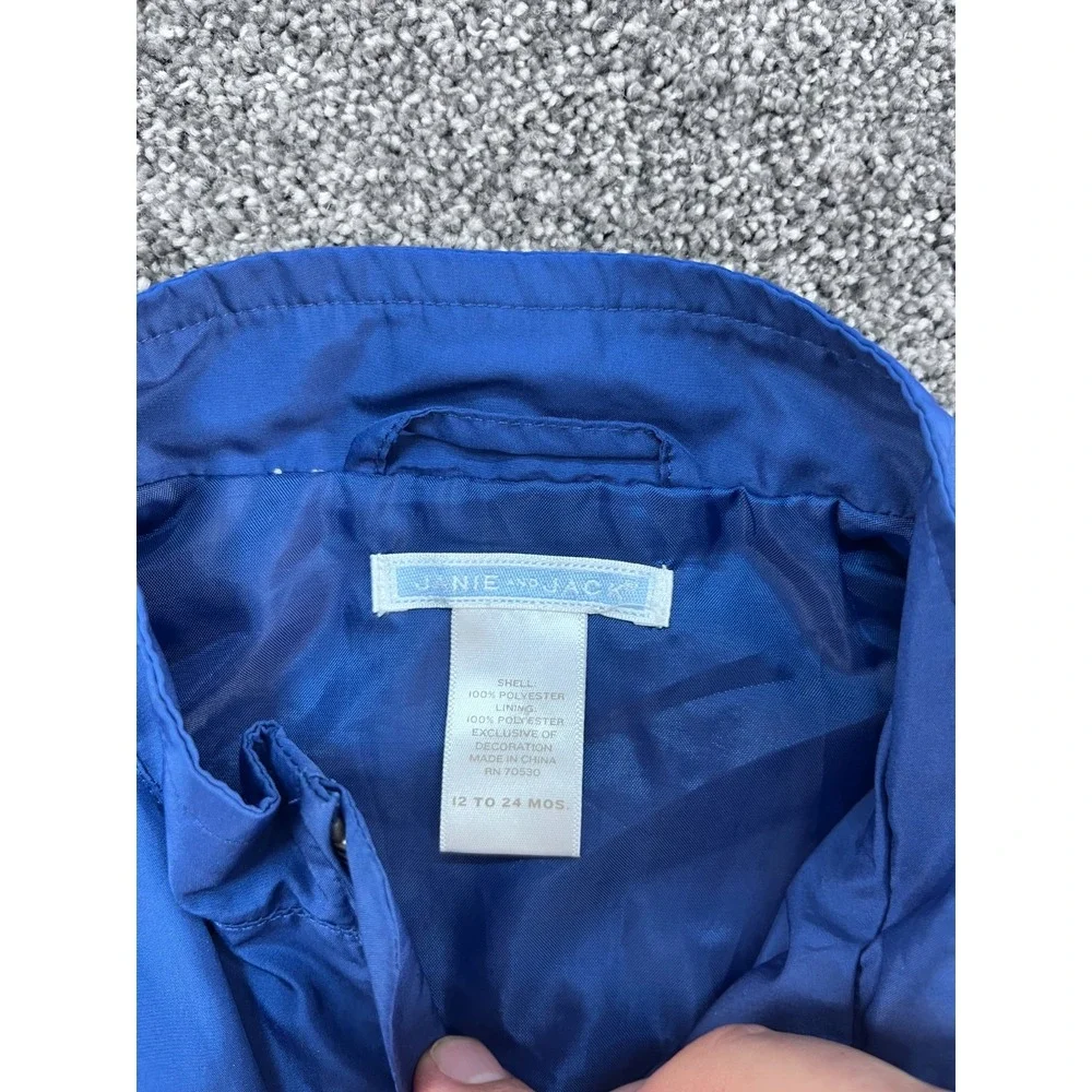 Janie and‎ Jack Blue Full Zip Jacket Windbreaker Toddler 12-24 Months